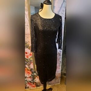 Elegant Black Sequin Dress